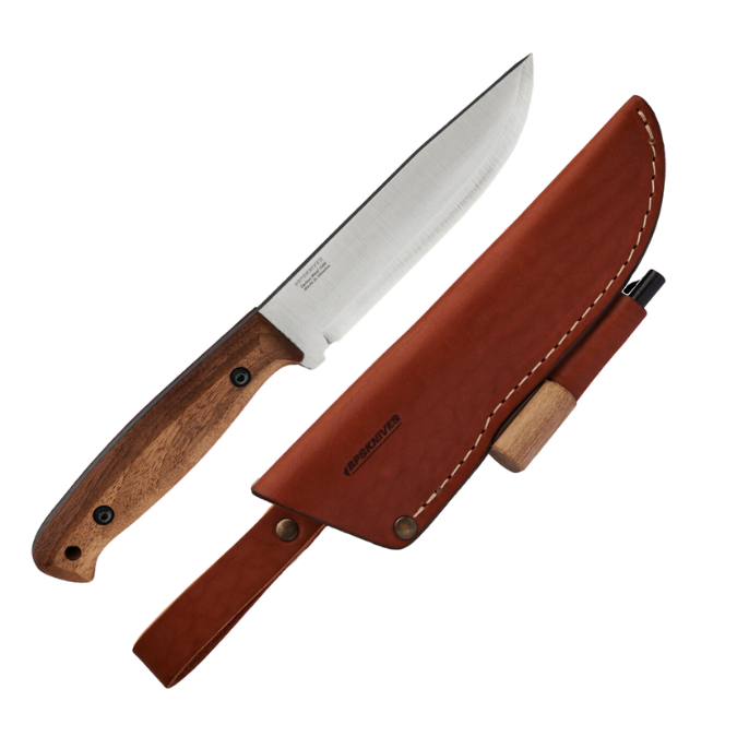 Adventurer CSHF bushcraft knife with leather sheath
