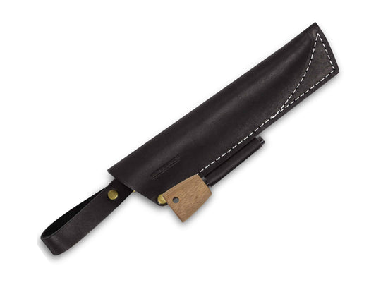 SH07 Leather Sheath with Ferro Rod Black Color